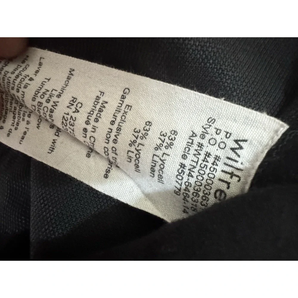 Aritzia Wilfred Linen Allant Crop‎ Pants Size 10 Black